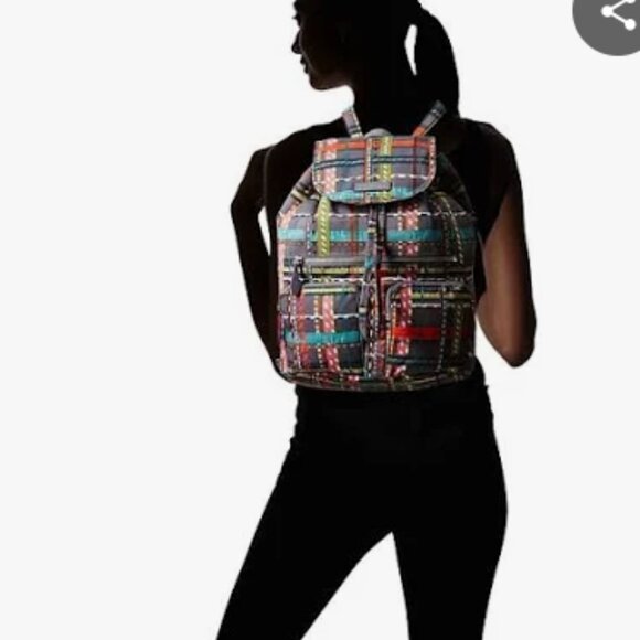 Vera Bradley Midtown City Cargo Gray  Twill Plaid Backpack